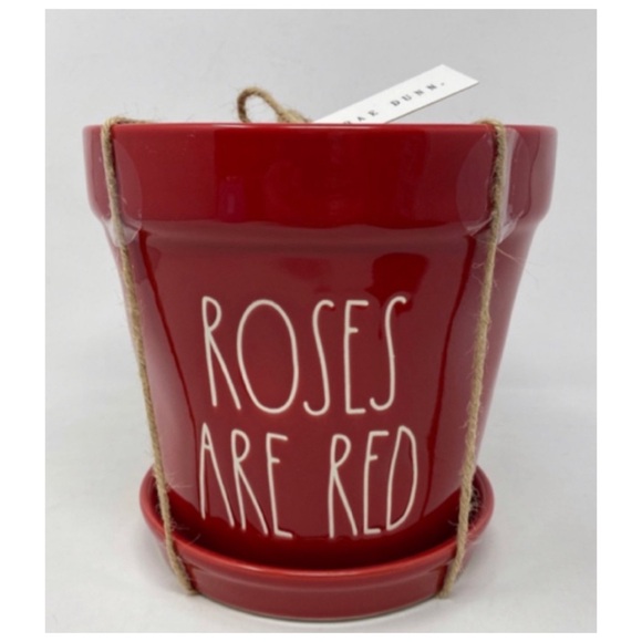 NEW Rae Dunn Roses Are Red Planter Pot 🌹 - Picture 1 of 5
